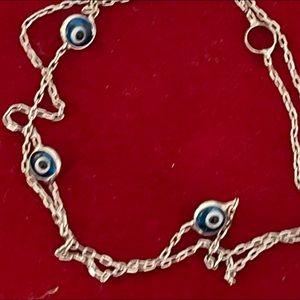 Evil eye silver ankle bracelet